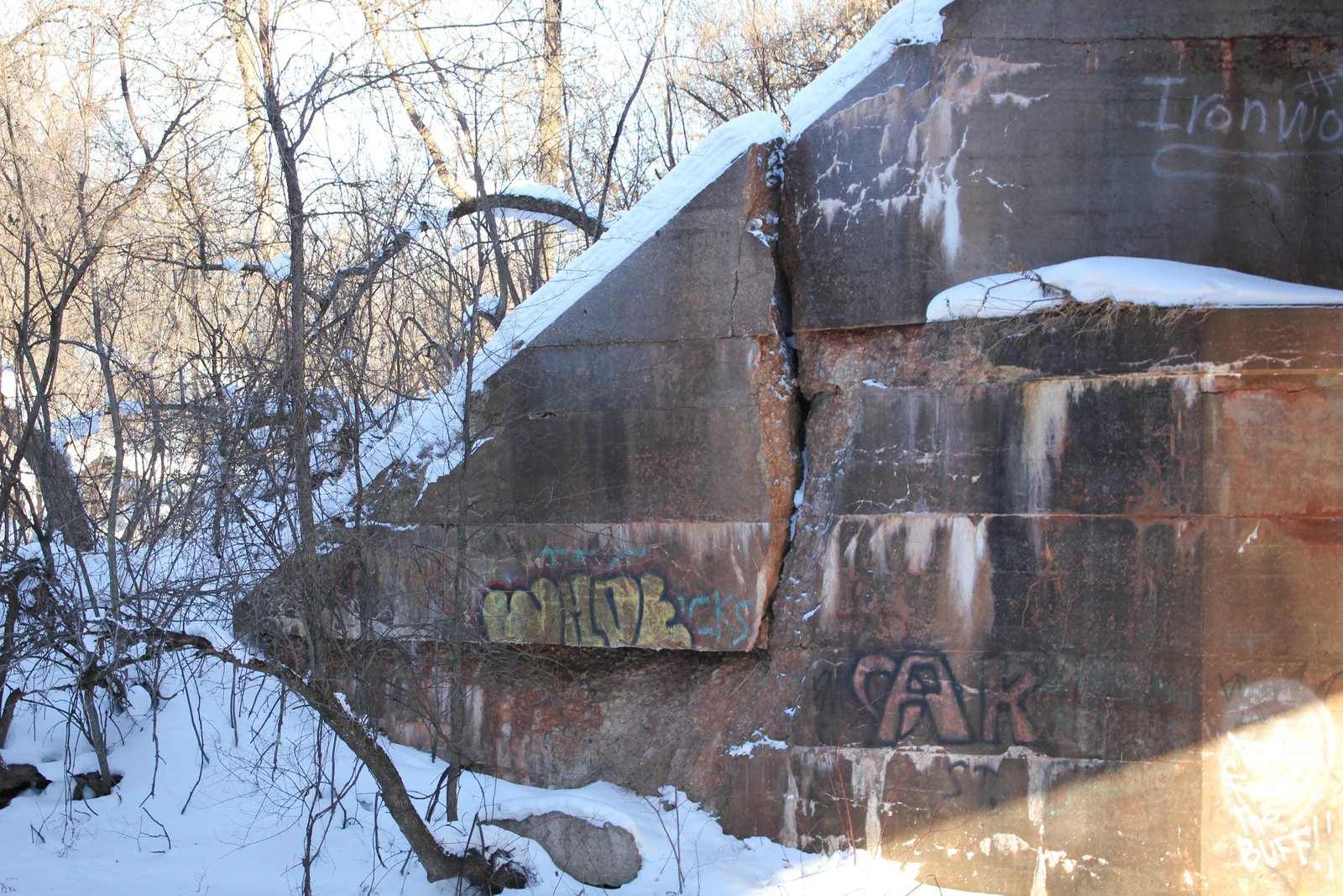 Failing northeast wing wall